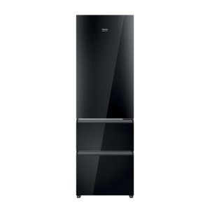 French Refrigerator Freezer, Black Glass, No-Frost, H190 x W59.7 x D60 (cm)