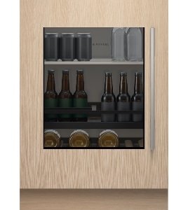 Integrated Beverage Cabinet, 60cm, Undercounter, Glass Door, Left Hinge(Reversible)